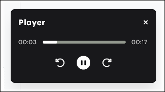 The Player panel for the Listen feature.